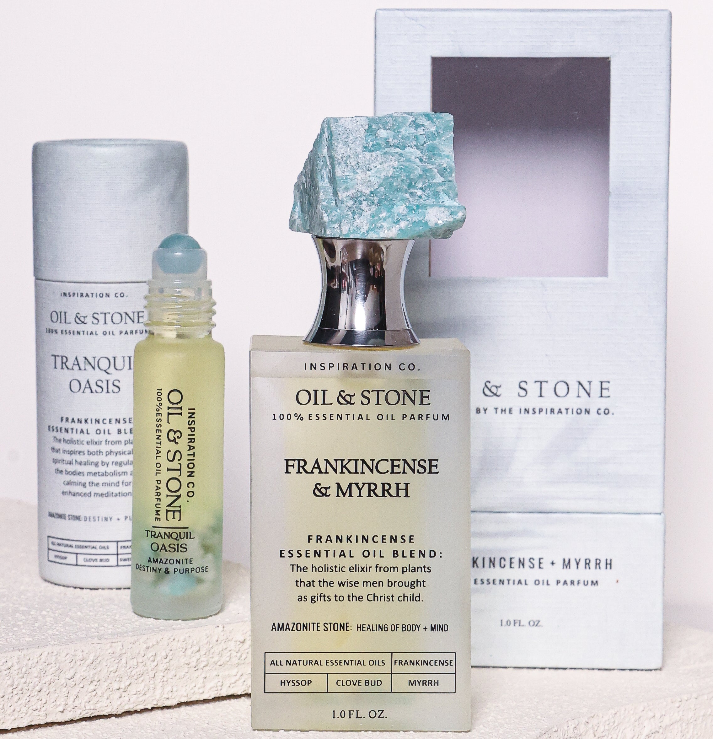 FRANKINCENSE & MYRRH / TRANQUIL OASIS - AMAZONITE PREMIUM OIL PERFUME