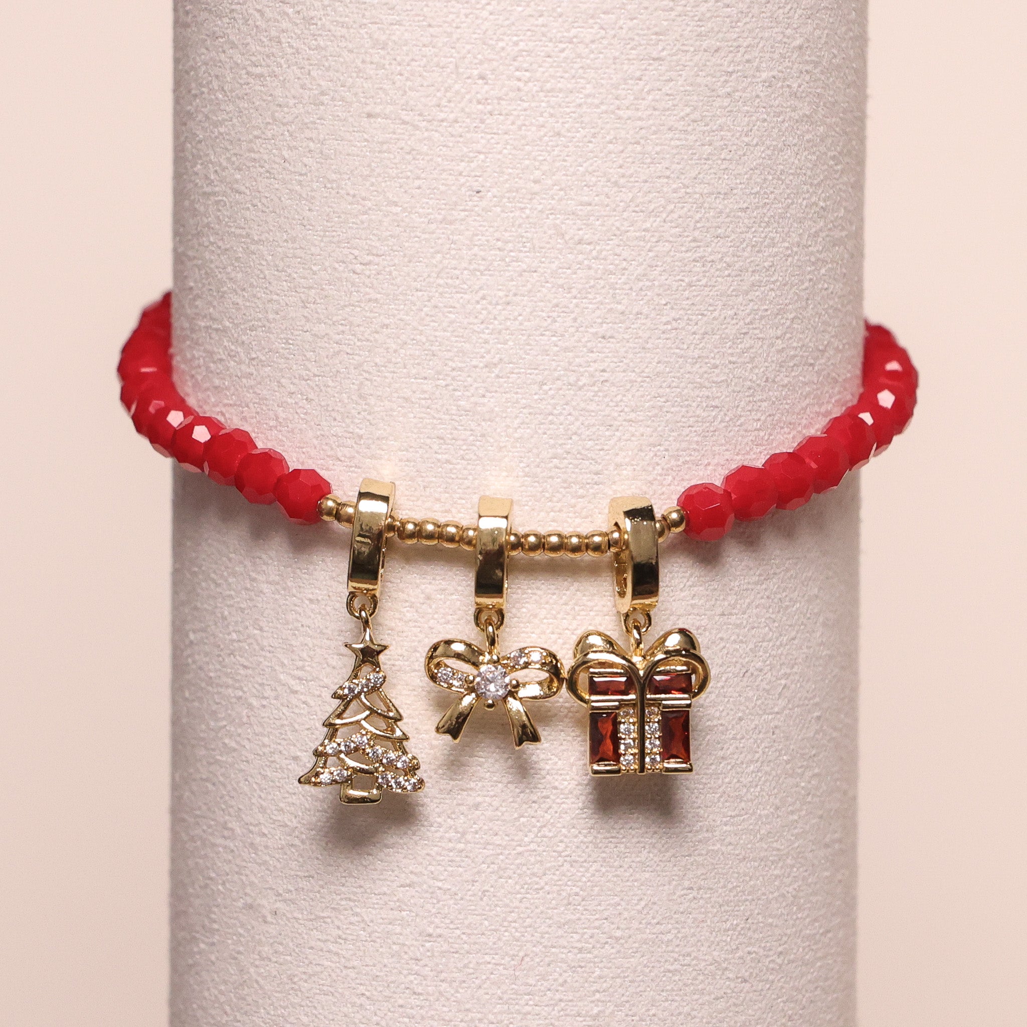 CHARM STACKER - RED PORCELAIN CRYSTAL