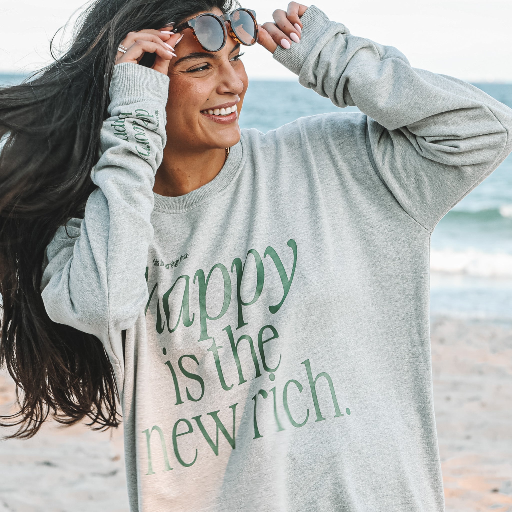 HAPPY IS THE NEW RICH - CREWNECK
