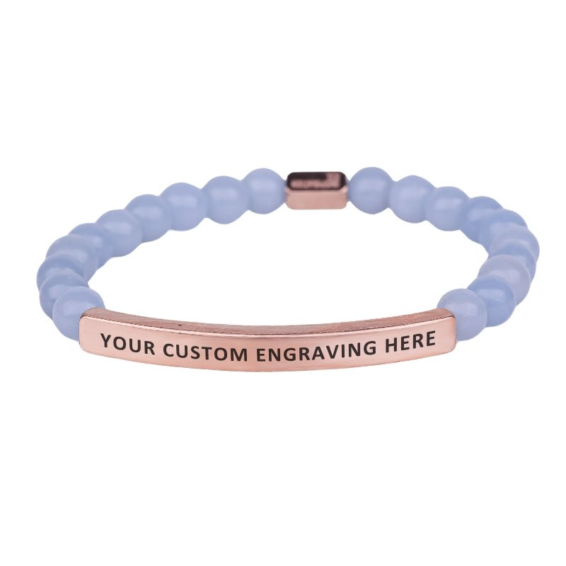 Blue Angelite Custom Bracelet - Inspiration Co.