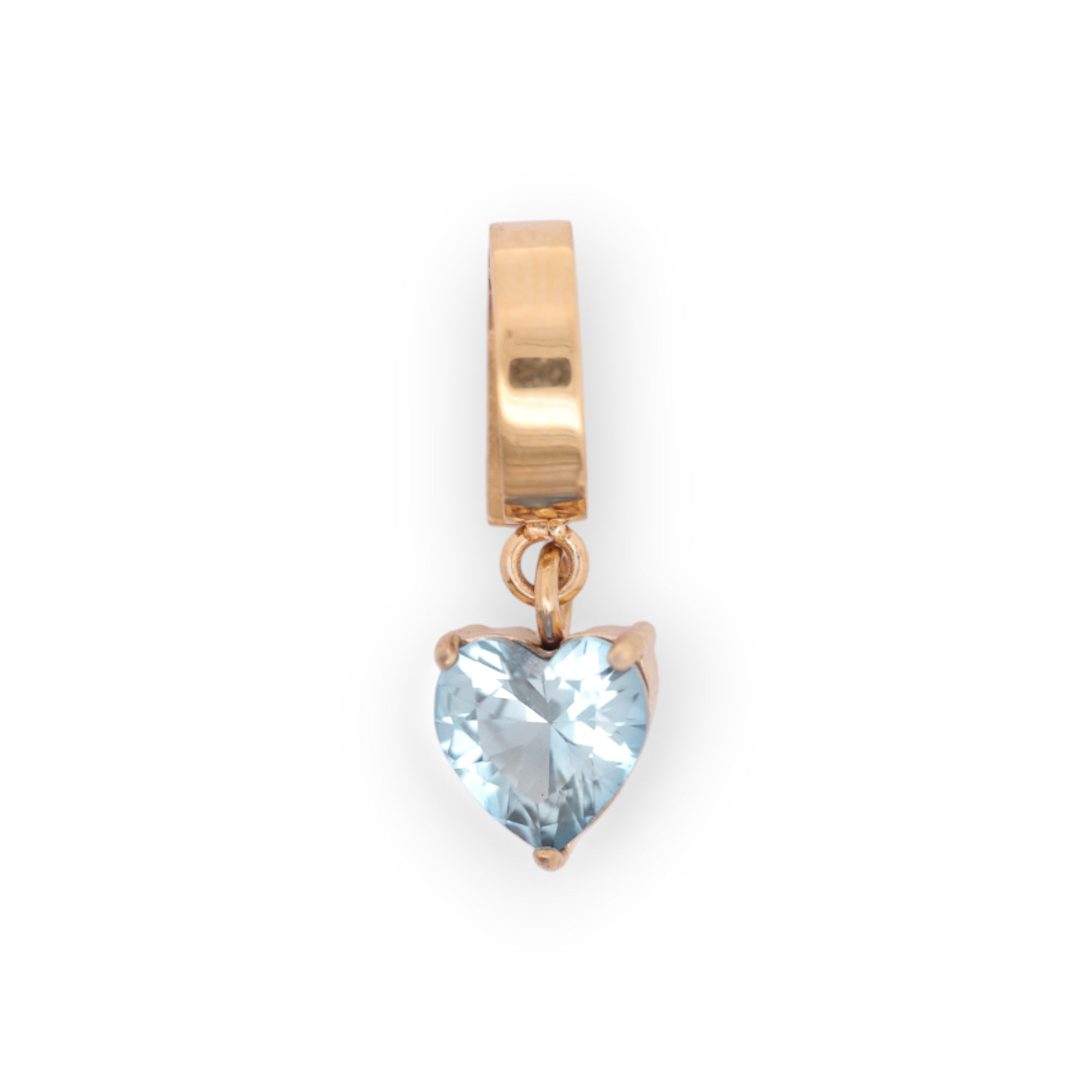 HEART BIRTHSTONE CHARM - AQUAMARINE (MARCH)