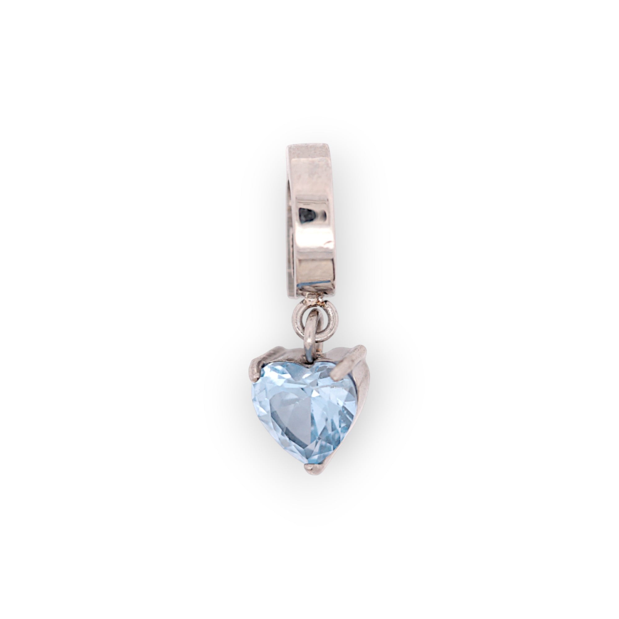HEART BIRTHSTONE CHARM - AQUAMARINE (MARCH)