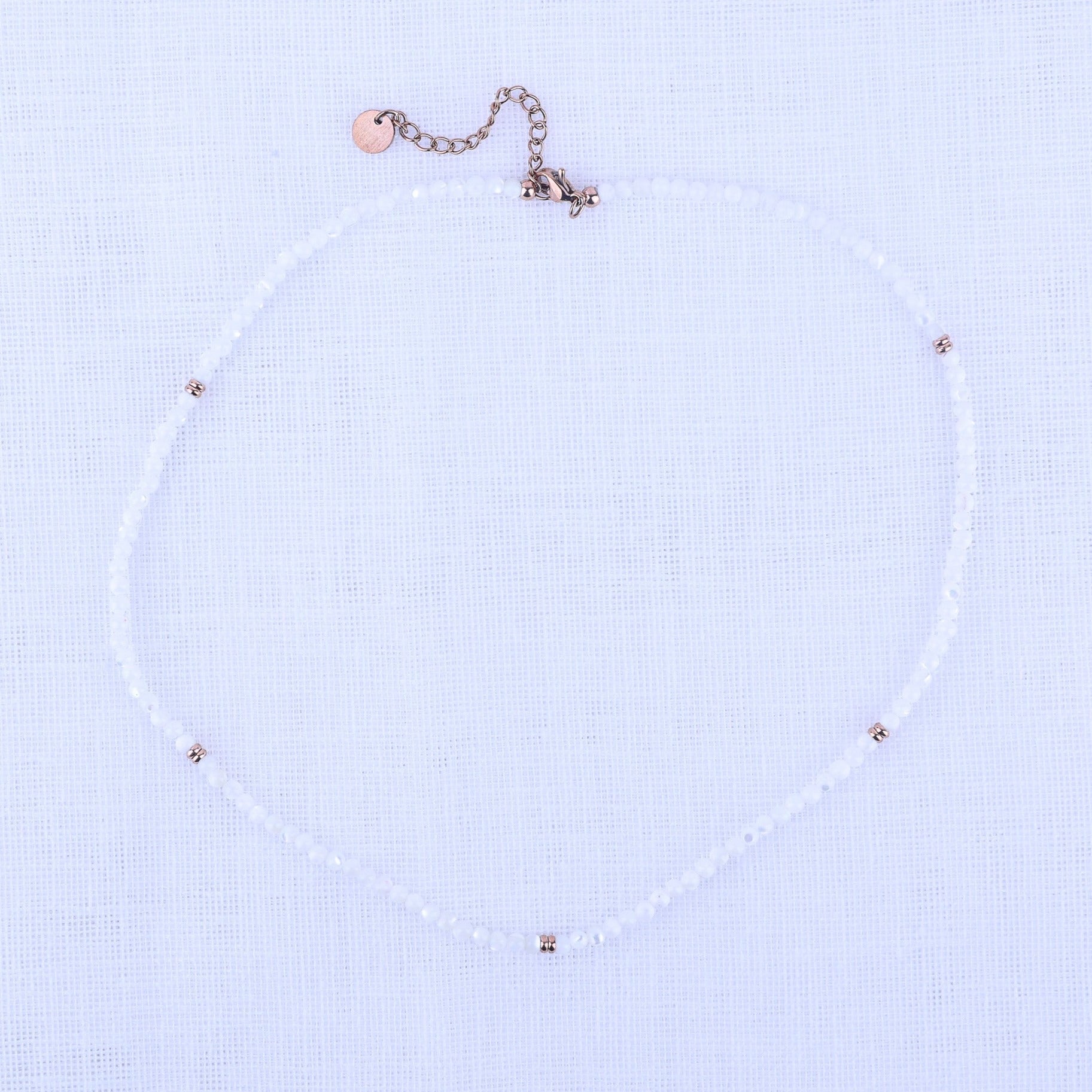 MICRO GEMSTONE NECKLACE - MOTHER OF PEARL - Inspiration Co.