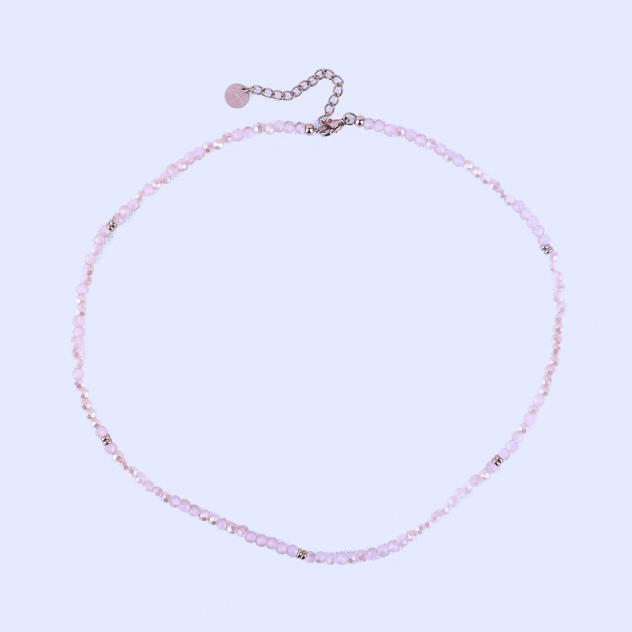 MICRO GEMSTONE NECKLACE - PINK JADE CRYSTAL - Inspiration Co.