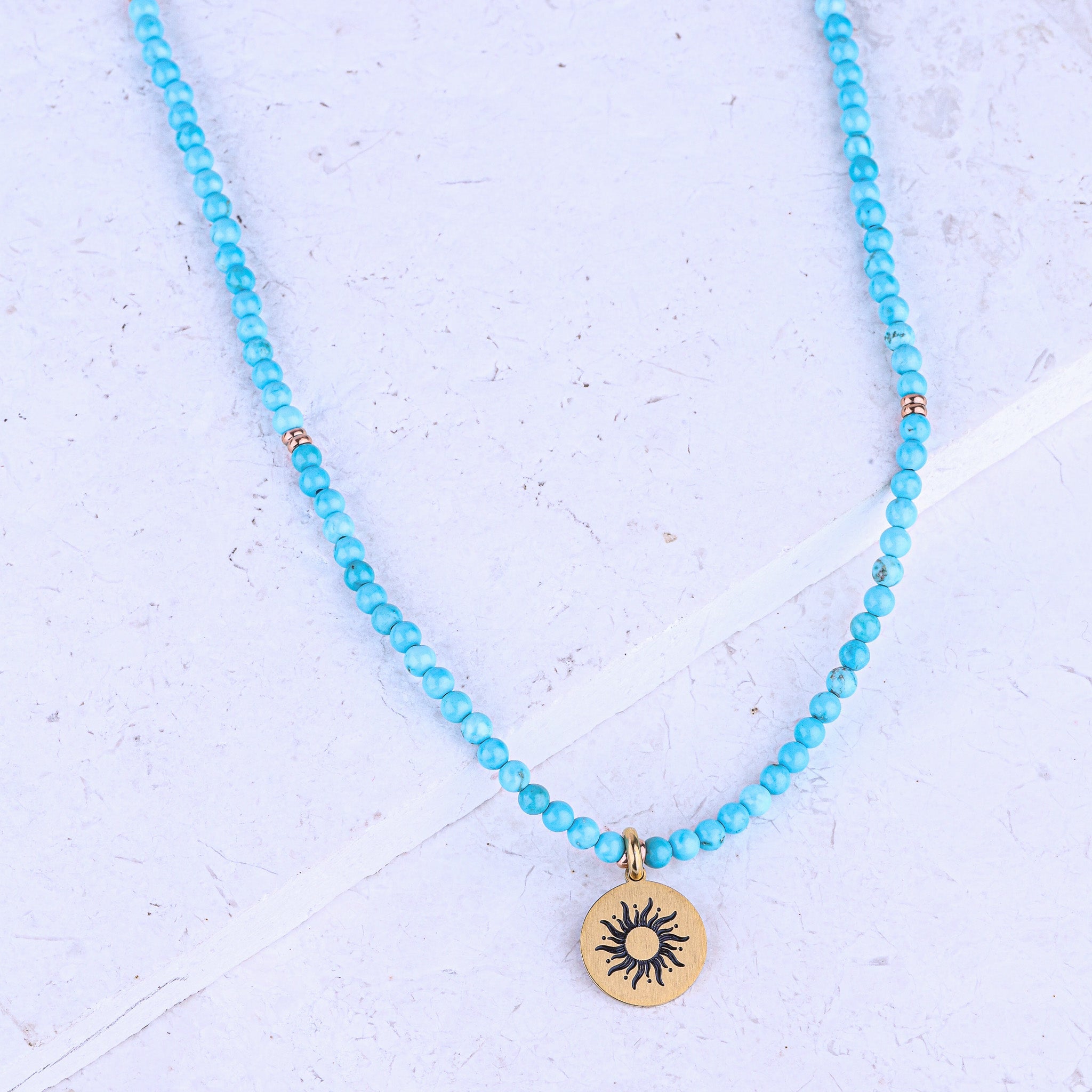 MICRO GEMSTONE NECKLACE - TURQUOISE - Inspiration Co.