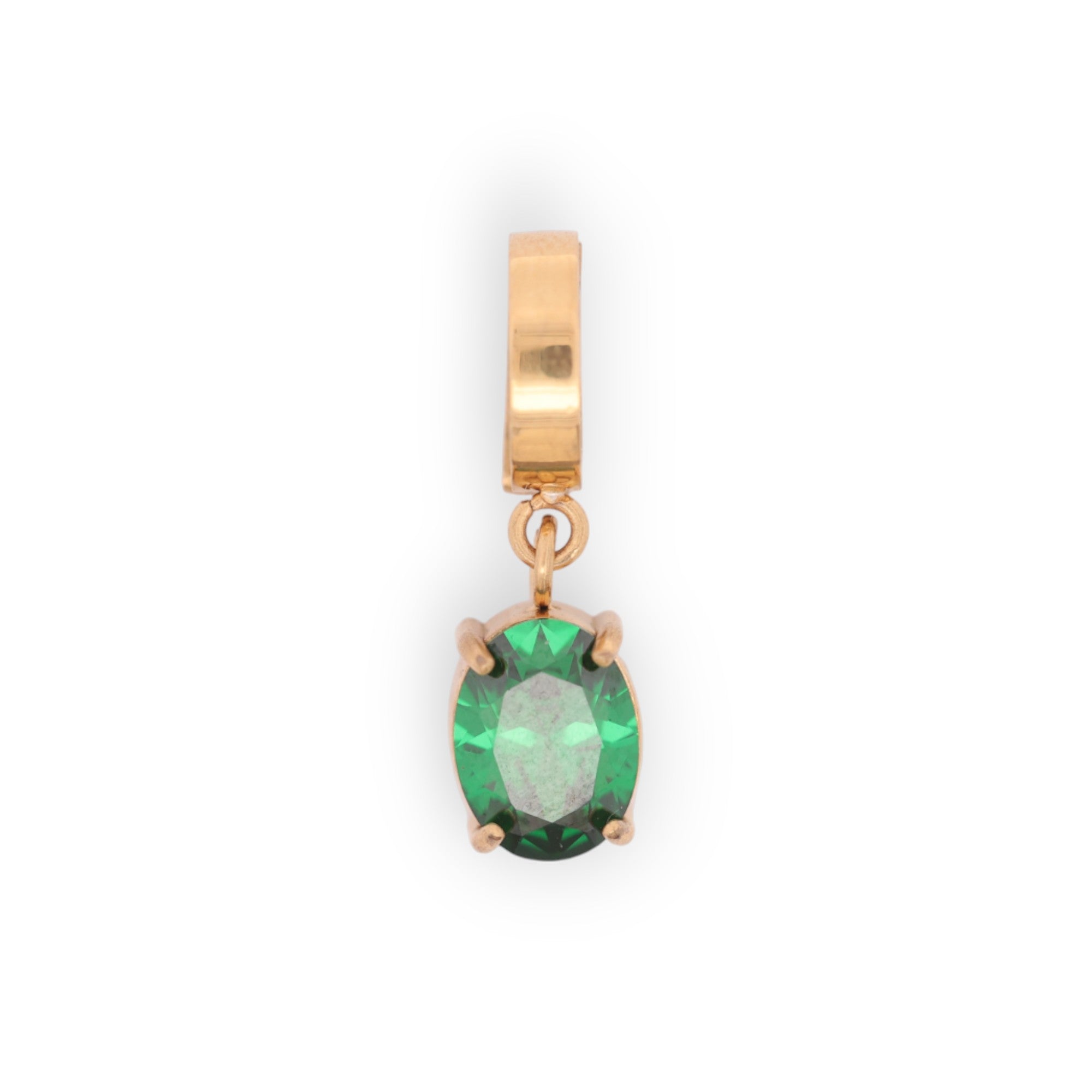 OVAL BIRTHSTONE CHARM - EMERALD (MAY)
