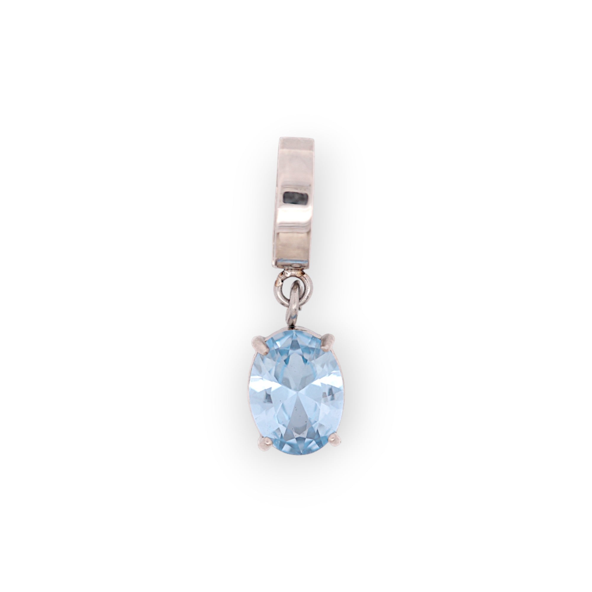 OVAL BIRTHSTONE CHARM - AQUAMARINE (MARCH)