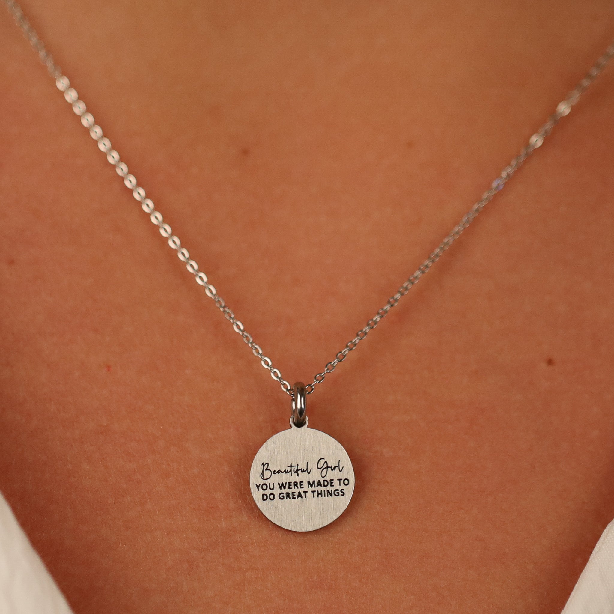 BEAUTIFUL GIRL, YOU WERE MADE TO DO GREAT THINGS PENDANT - Inspiration Co.