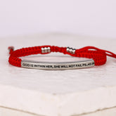 GOD IS WITHIN HER, SHE WILL NOT FAIL ROPE BRACELET - Inspiration Co.