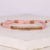 GOD IS WITHIN HER, SHE WILL NOT FAIL ROPE BRACELET - Inspiration Co.
