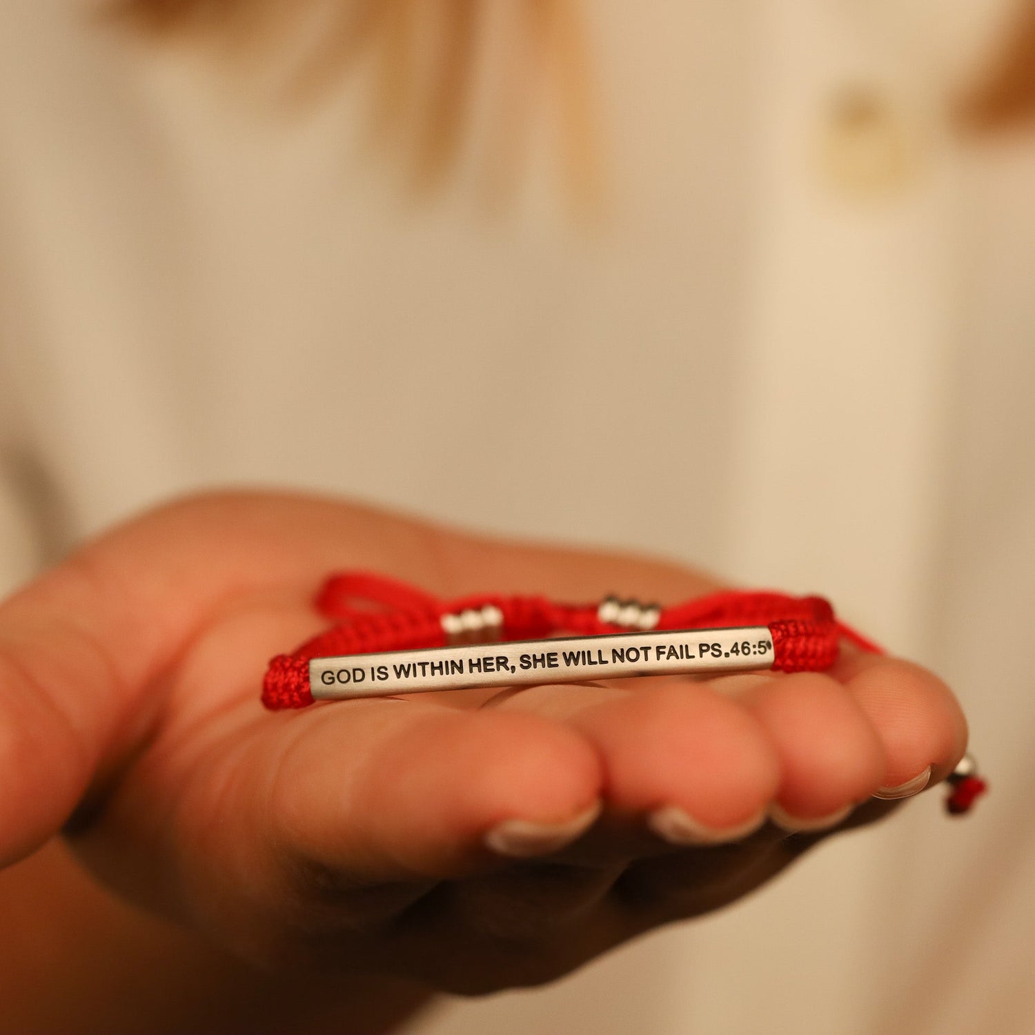 GOD IS WITHIN HER, SHE WILL NOT FAIL ROPE BRACELET - Inspiration Co.
