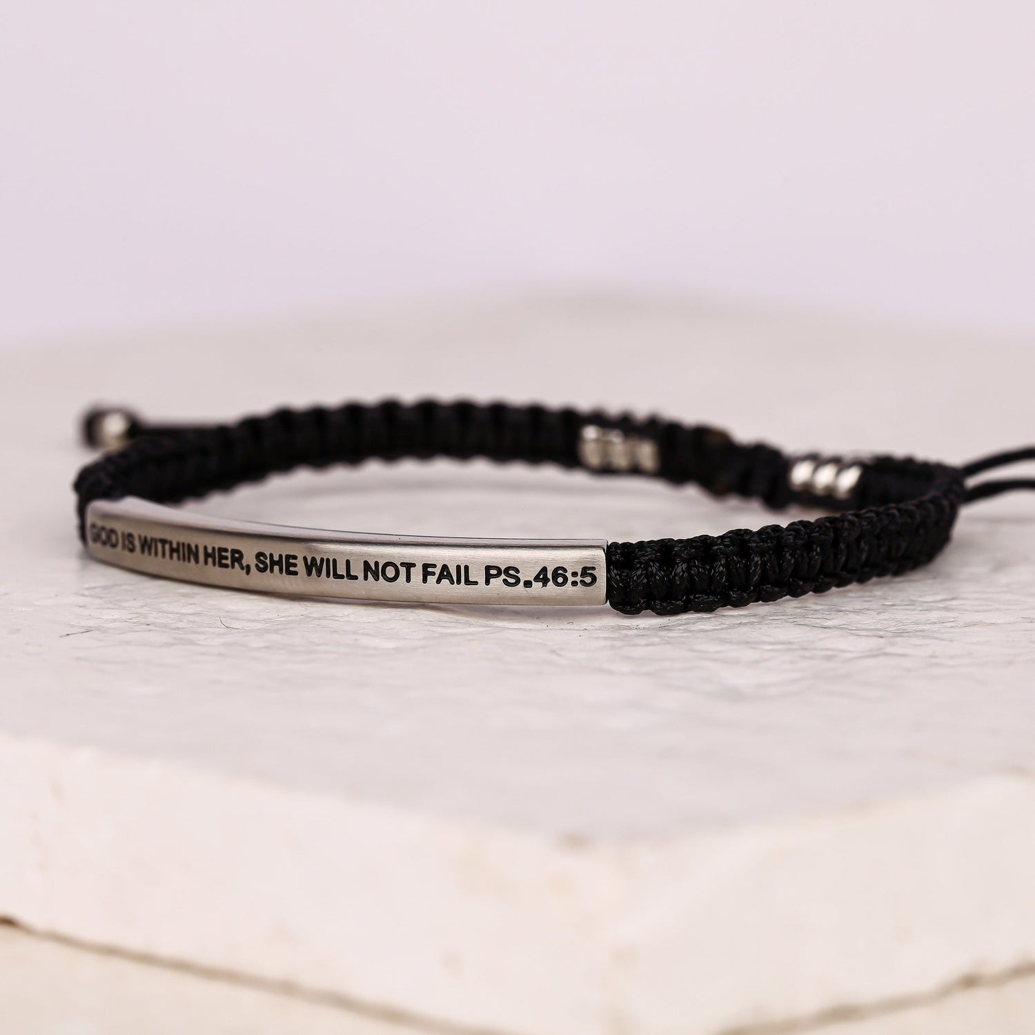 GOD IS WITHIN HER, SHE WILL NOT FAIL ROPE BRACELET - Inspiration Co.