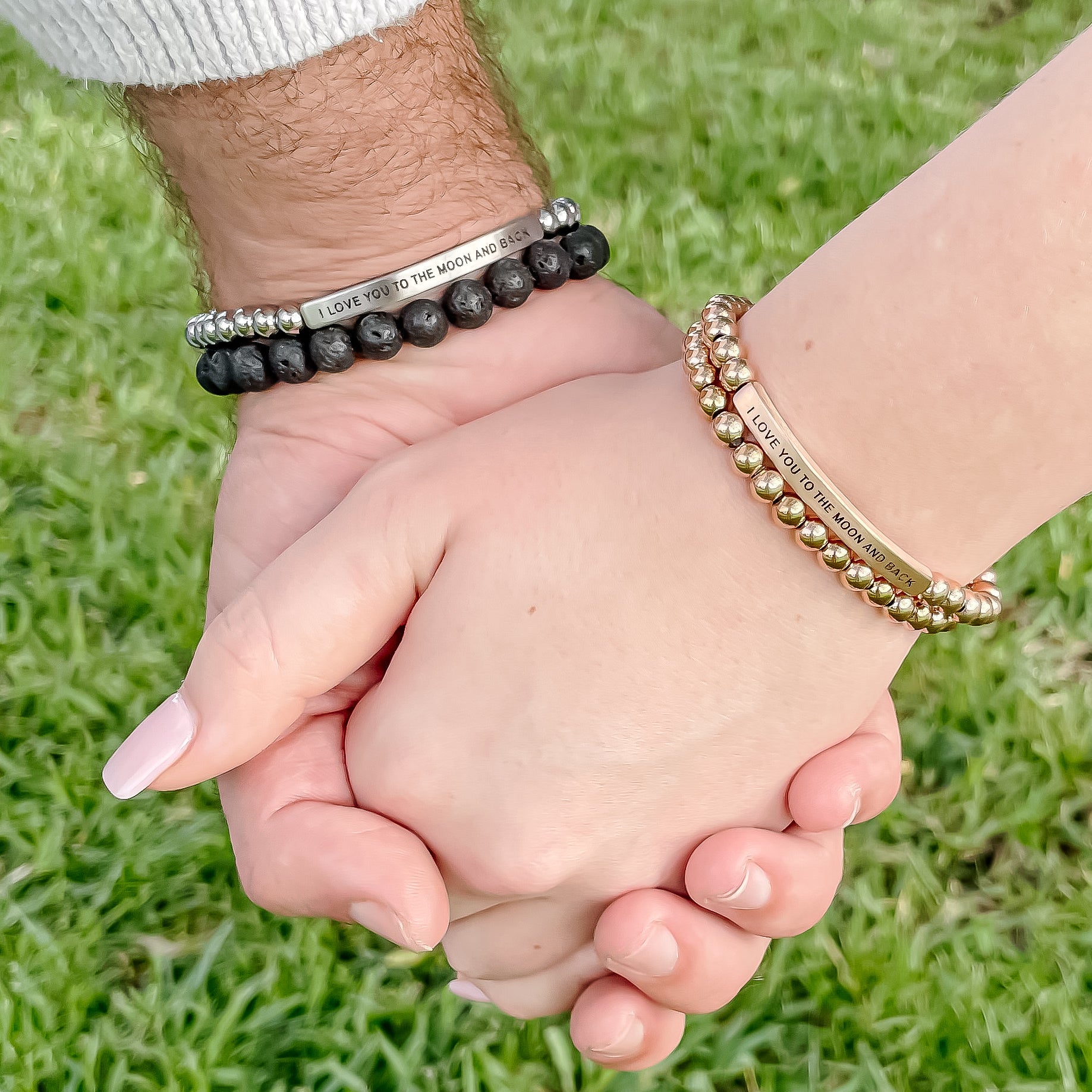 "I Love You To The Moon And Back" Couples Gift Pack - Rose and Silver - Inspiration Co.