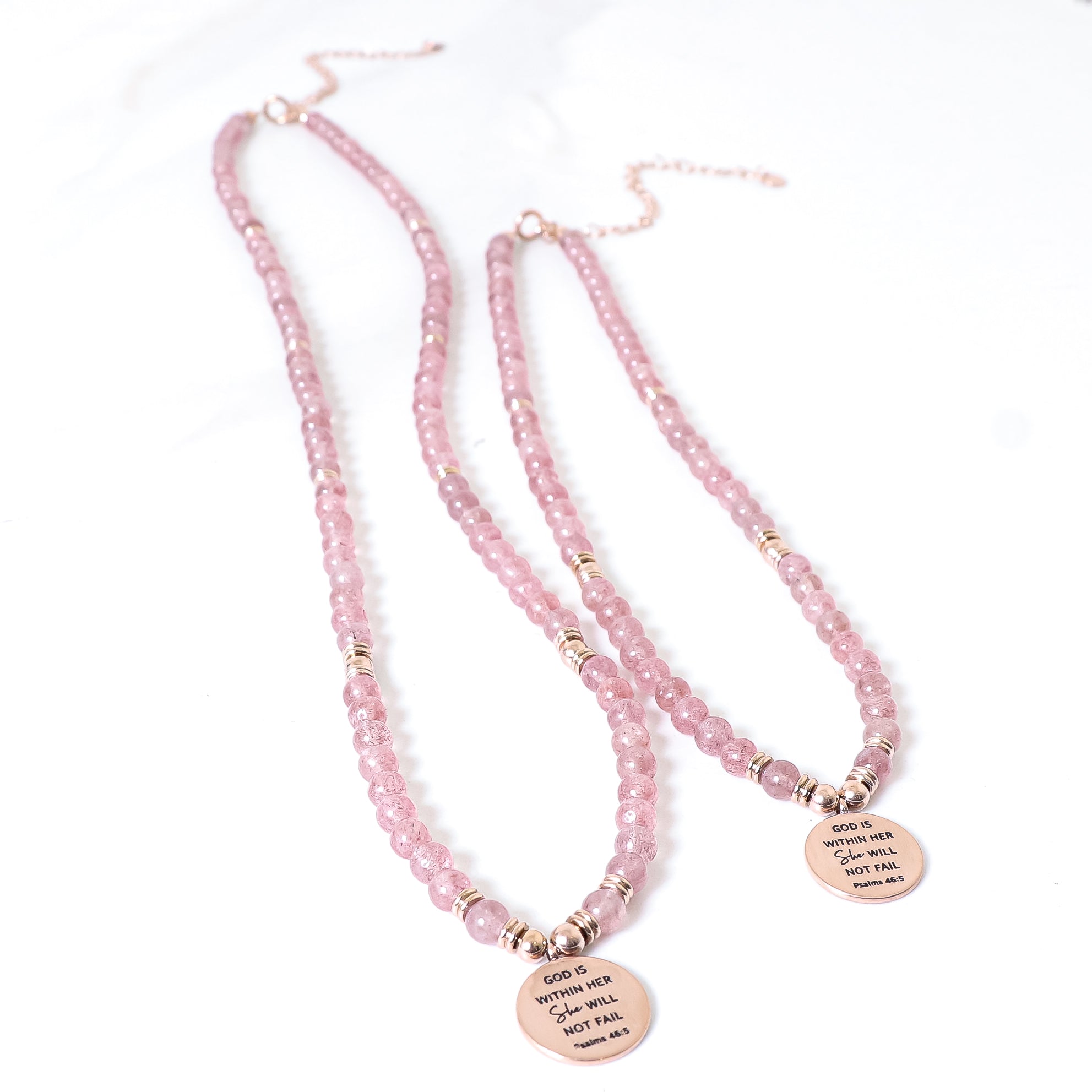 PINK QUARTZ MANA NECKLACE - Inspiration Co.