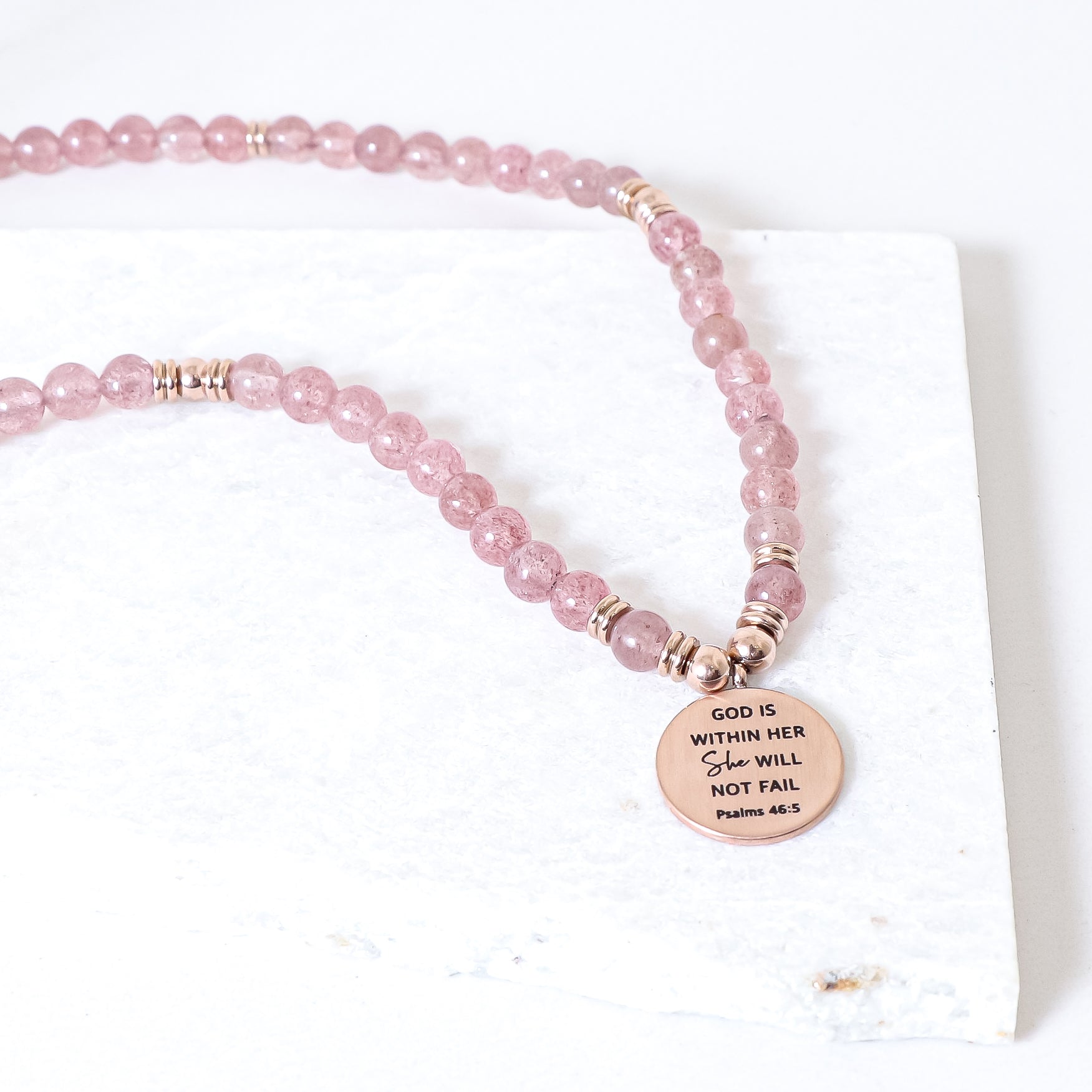 PINK QUARTZ MANA NECKLACE - Inspiration Co.