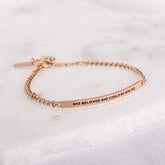 SHE BELIEVED SHE COULD SO SHE DID- DAINTY CHAIN BRACELET - Inspiration Co.
