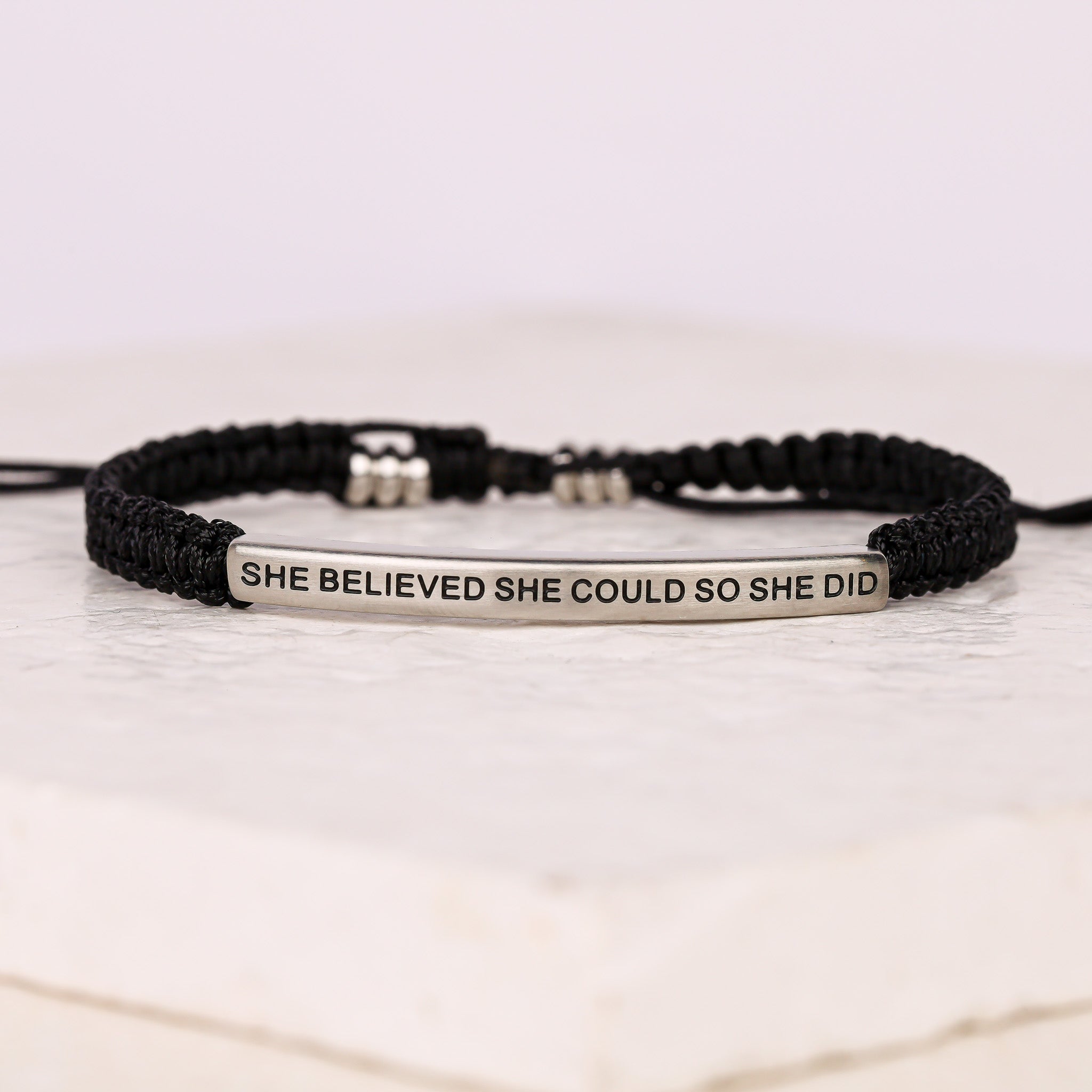 SHE BELIEVED SHE COULD SO SHE DID ROPE BRACELET - Inspiration Co.