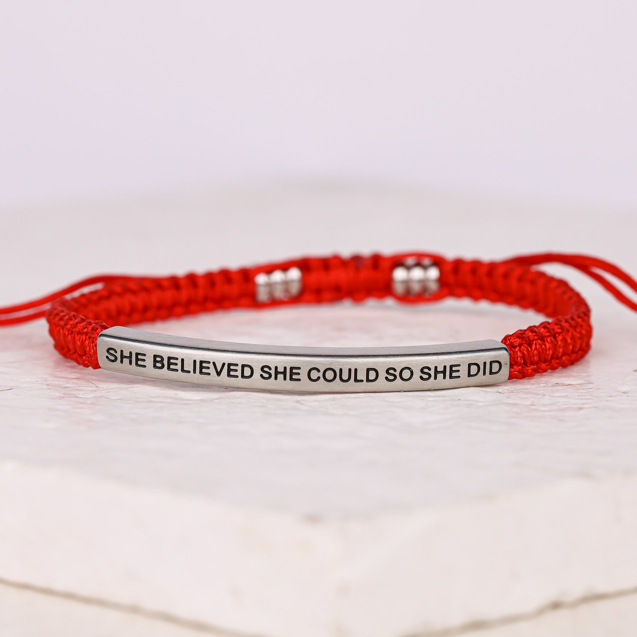 SHE BELIEVED SHE COULD SO SHE DID ROPE BRACELET - Inspiration Co.