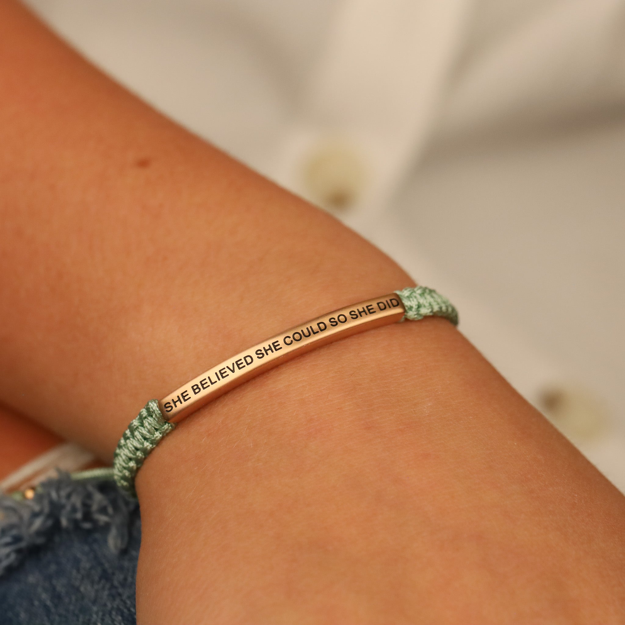 SHE BELIEVED SHE COULD SO SHE DID ROPE BRACELET - Inspiration Co.