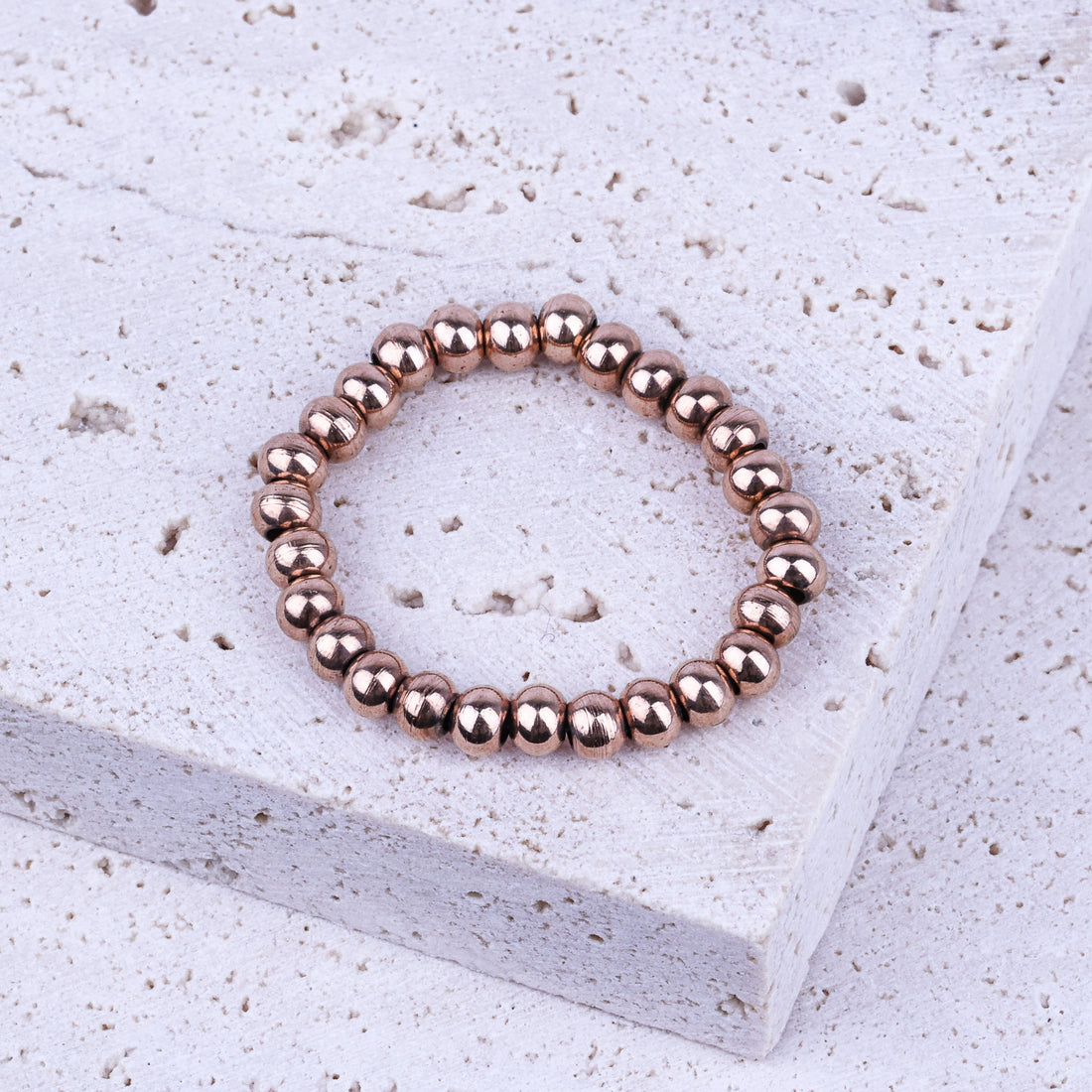 EARTHSTONE STRETCH RING - ROSE GOLD