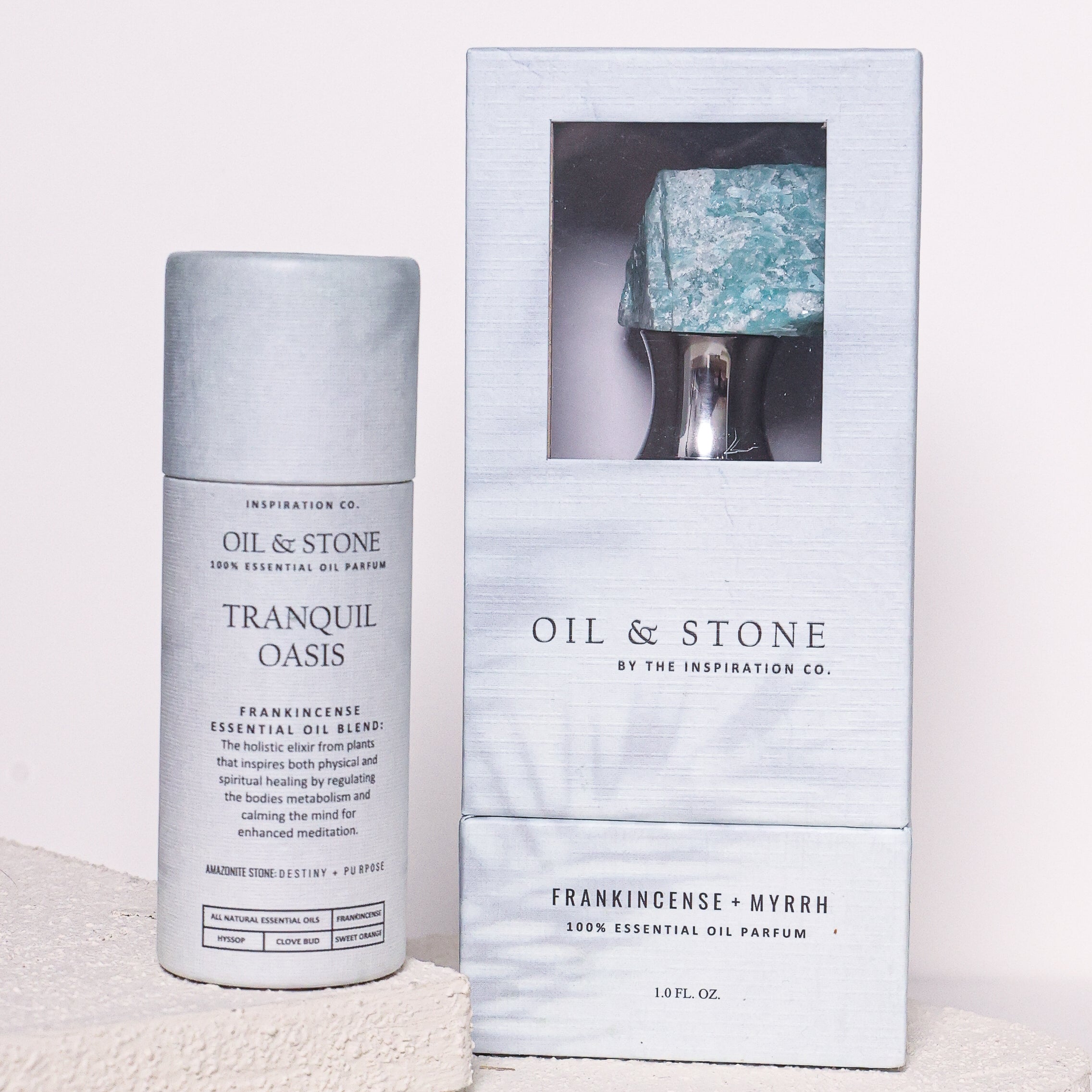 FRANKINCENSE &amp; MYRRH / TRANQUIL OASIS - AMAZONITE PREMIUM OIL PERFUME