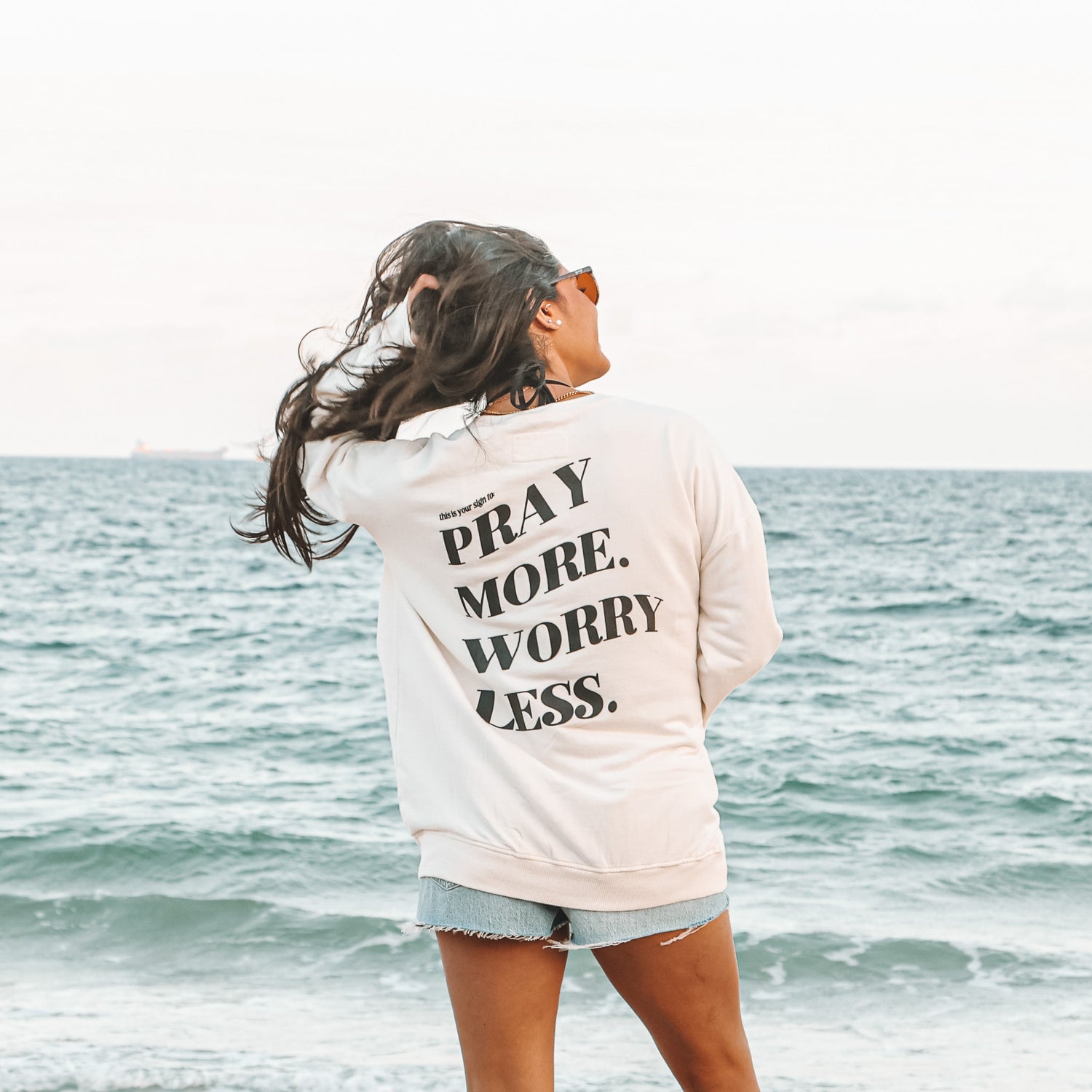 PRAY MORE. WORRY LESS - CREWNECK