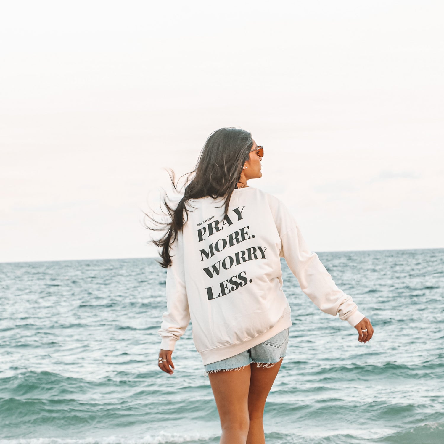 PRAY MORE. WORRY LESS - CREWNECK