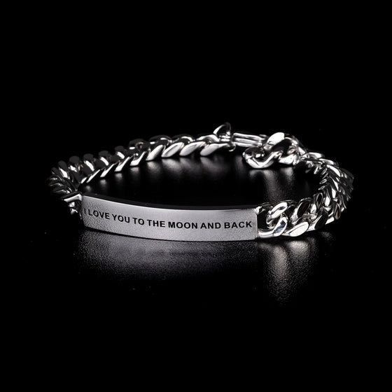 I LOVE YOU TO THE MOON AND BACK - MEN'S CHAIN BRACELET
