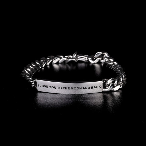 I LOVE YOU TO THE MOON AND BACK - MEN'S CHAIN BRACELET