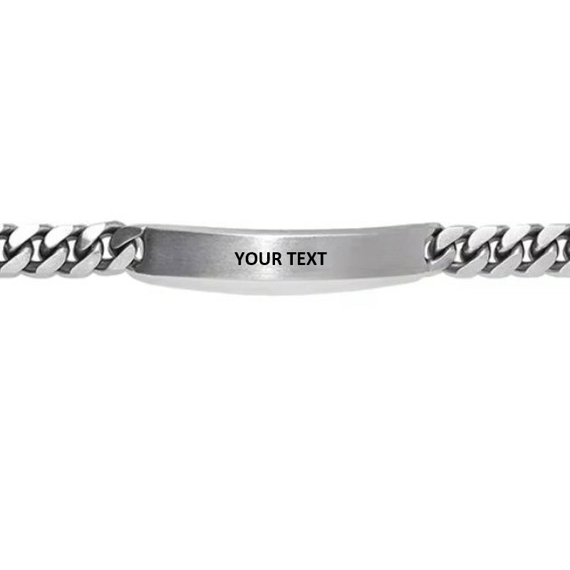 ENGRAVED MENS CHAIN BRACELET