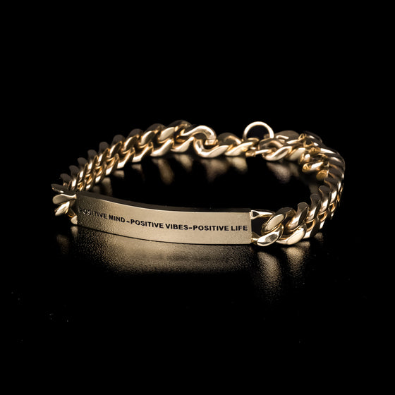 POSITIVE MIND - POSITIVE VIBES - POSITIVE LIFE - MEN'S CHAIN BRACELET