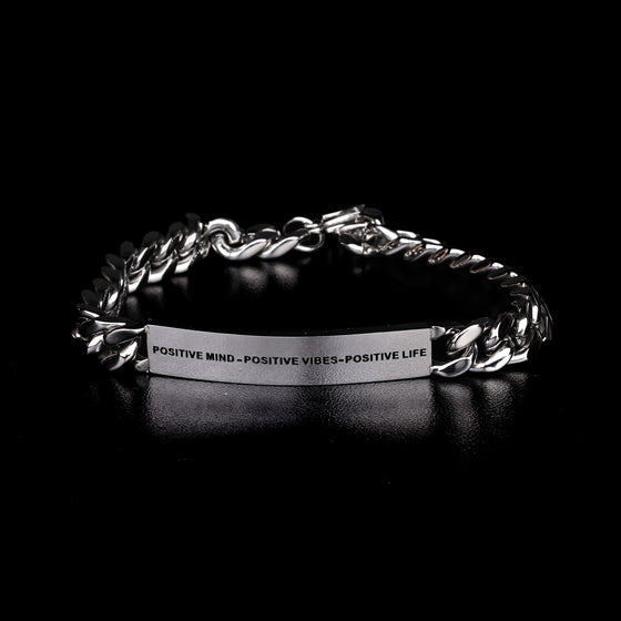 POSITIVE MIND - POSITIVE VIBES - POSITIVE LIFE - MEN'S CHAIN BRACELET