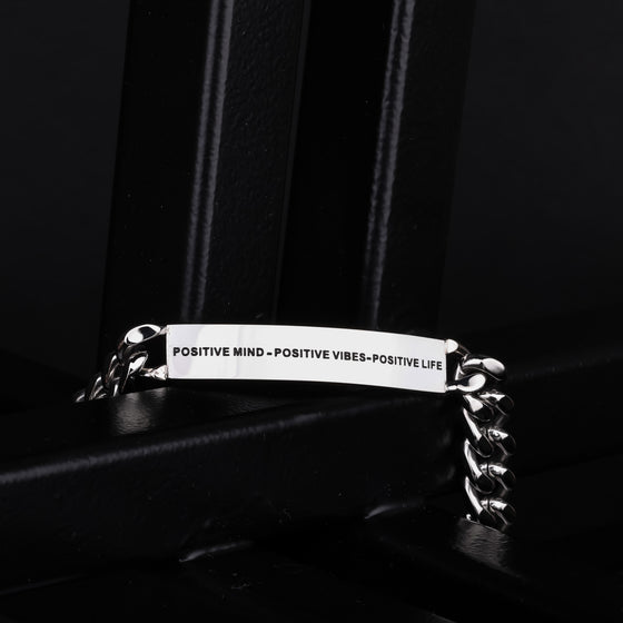 POSITIVE MIND - POSITIVE VIBES - POSITIVE LIFE - MEN'S CHAIN BRACELET