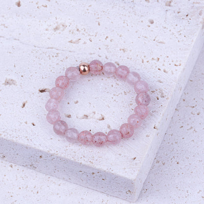 EARTHSTONE STRETCH RING - PINK QUARTZ - Inspiration Co.