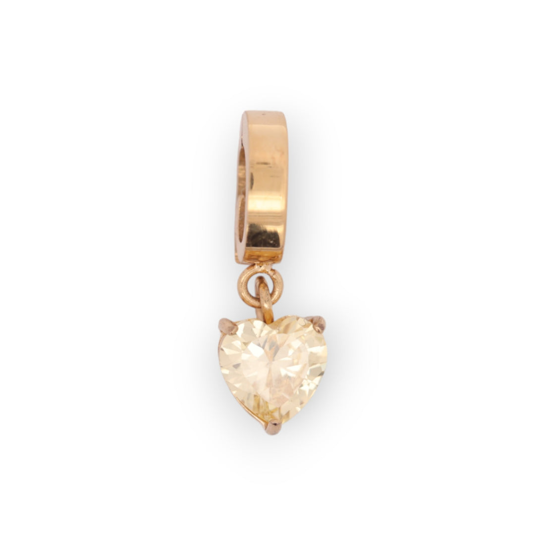 HEART BIRTHSTONE CHARM - CITRINE (NOV)