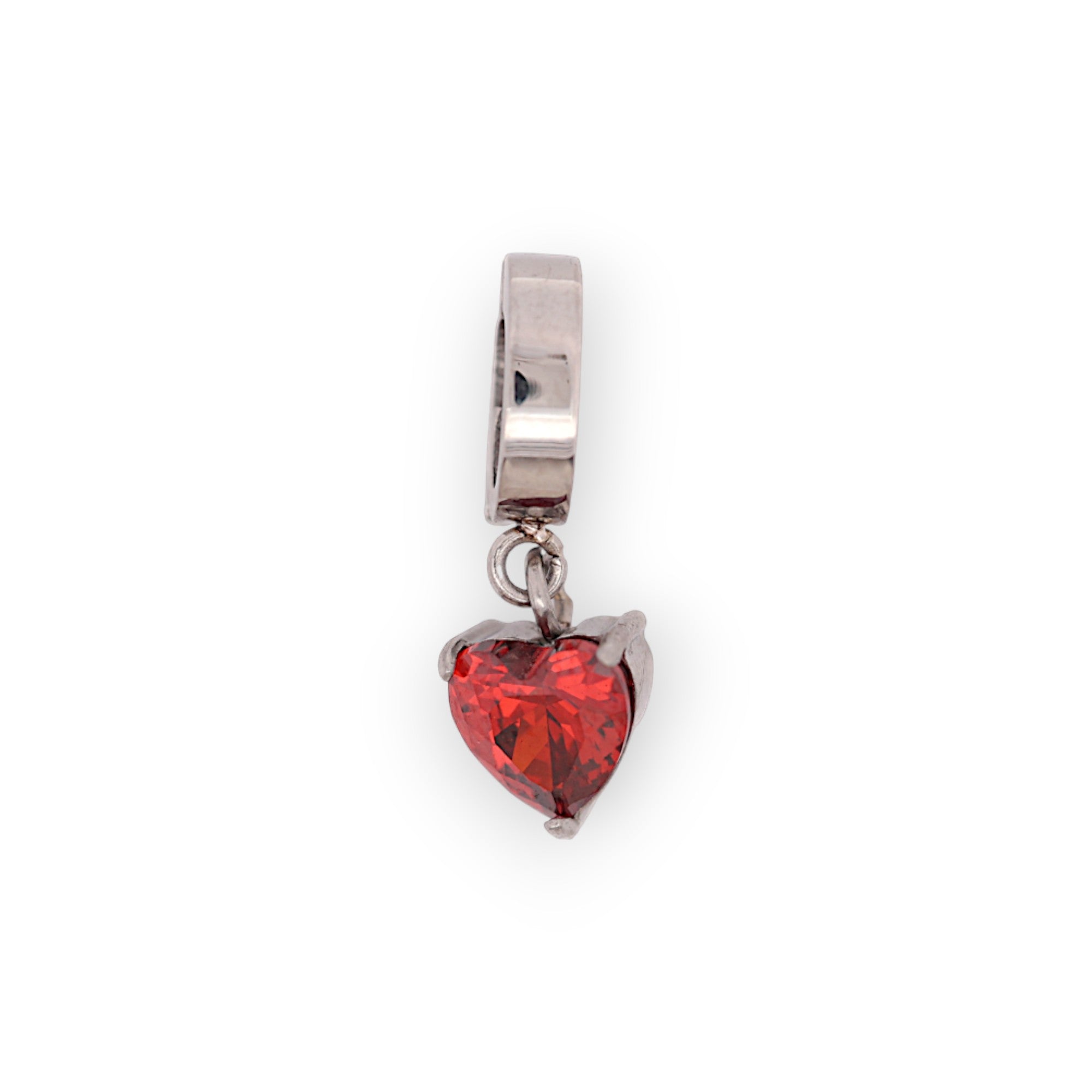 HEART BIRTHSTONE CHARM - GARNET (JAN)
