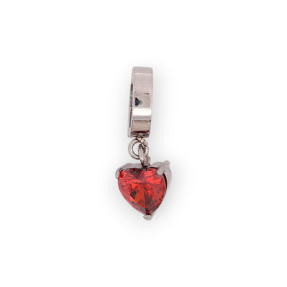 HEART BIRTHSTONE CHARM - GARNET (JAN)