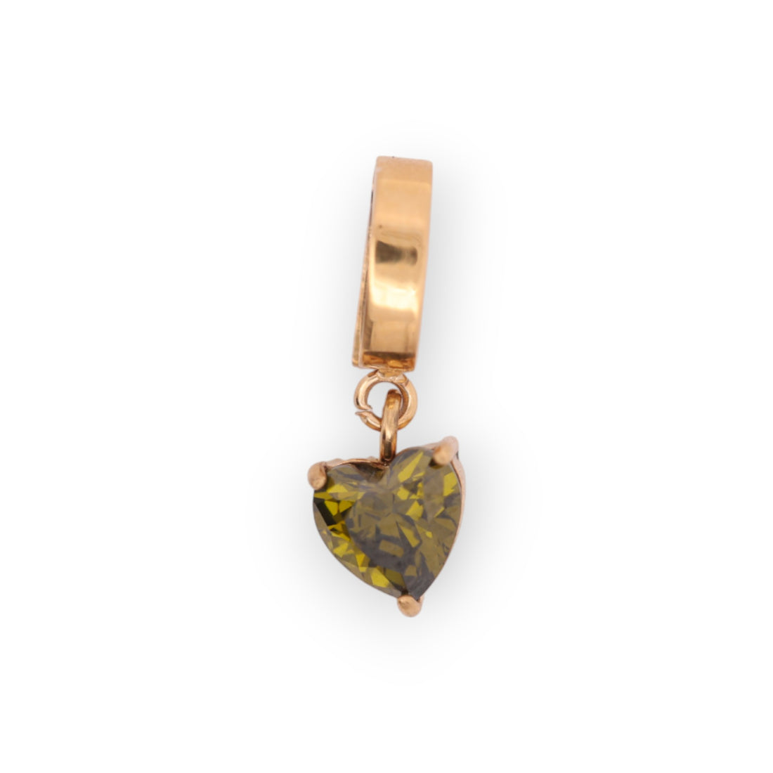 HEART BIRTHSTONE CHARM - PERIDOT (AUG)