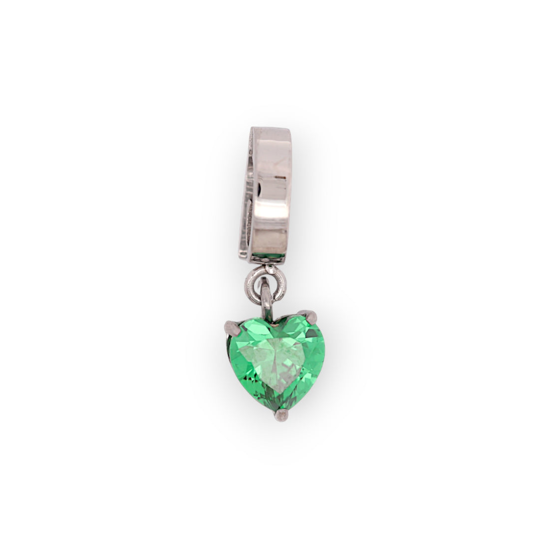 HEART BIRTHSTONE CHARM - EMERALD (MAY)