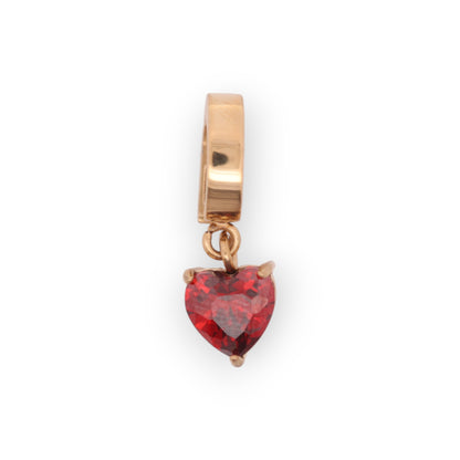 HEART BIRTHSTONE CHARM - GARNET (JAN)