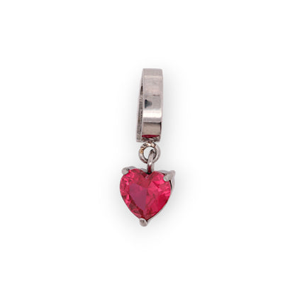 HEART BIRTHSTONE CHARM - RUBY (JULY)