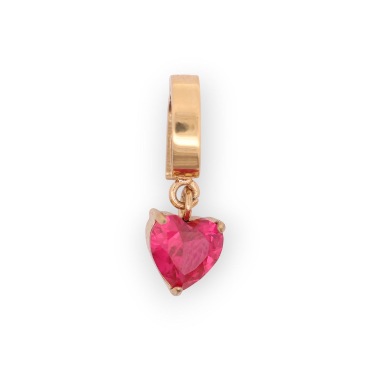 HEART BIRTHSTONE CHARM - RUBY (JULY)