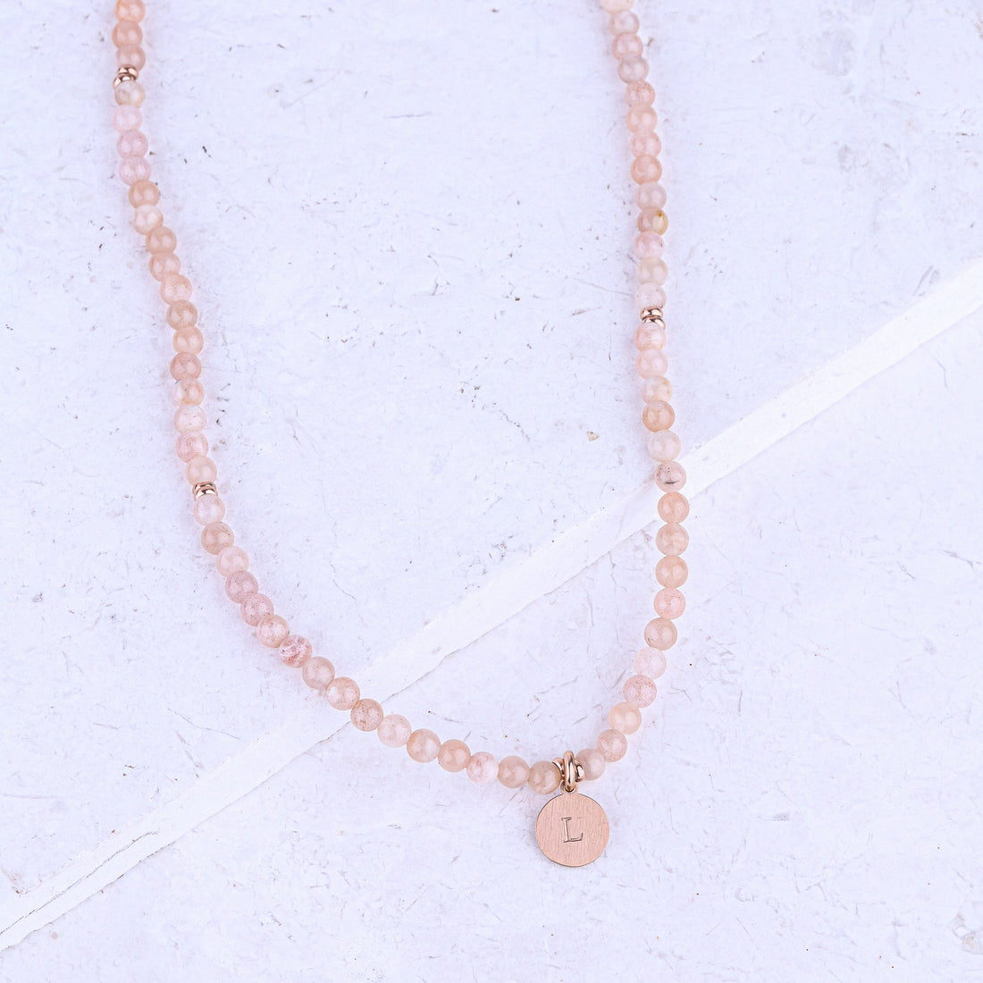 MICRO GEMSTONE NECKLACE - SUNSTONE - Inspiration Co.