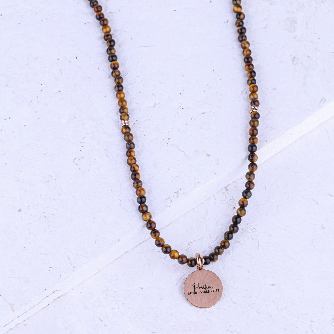 MICRO GEMSTONE NECKLACE - TIGER EYE - Inspiration Co.