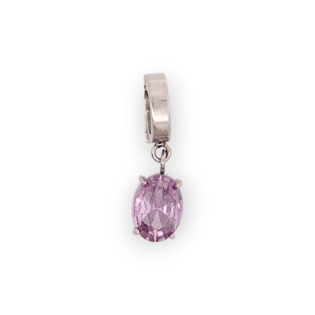 OVAL BIRTHSTONE CHARM - AMETHYST (FEB)