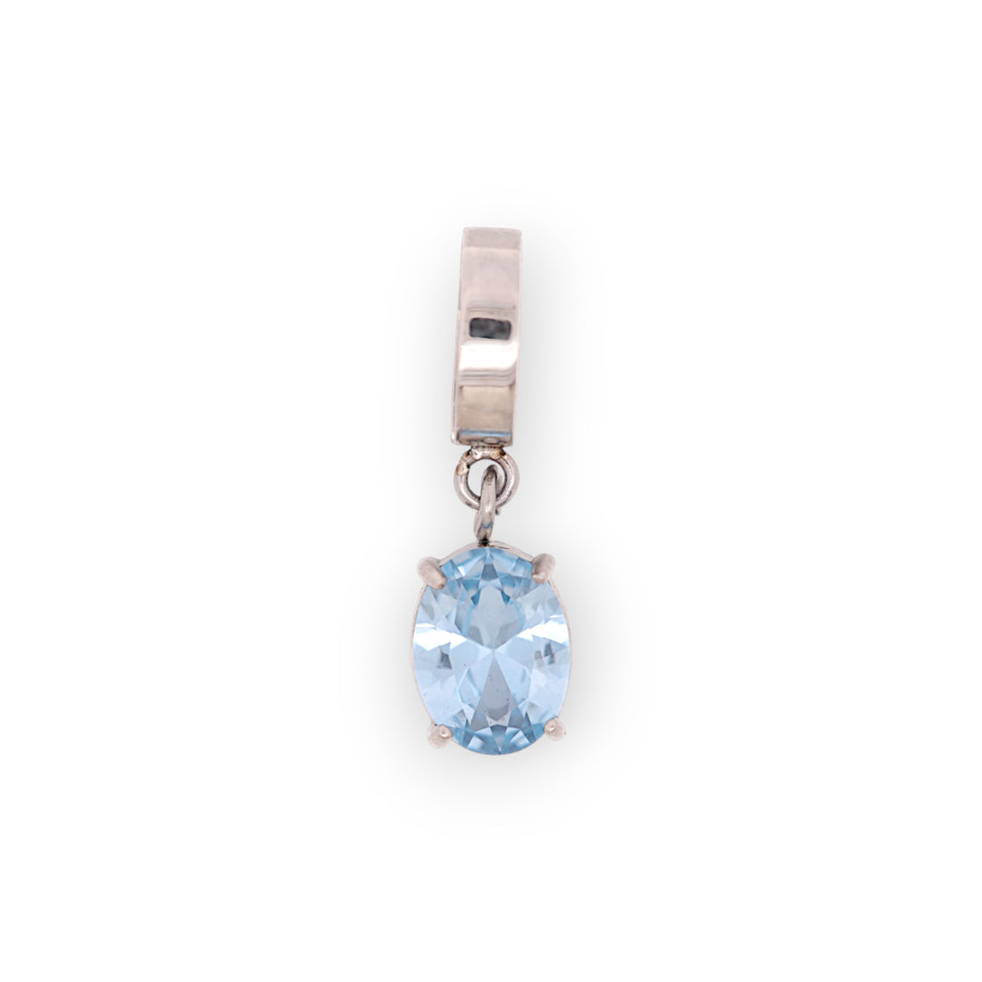 OVAL BIRTHSTONE CHARM - AQUAMARINE (MARCH)