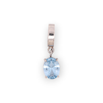 OVAL BIRTHSTONE CHARM - AQUAMARINE (MARCH)