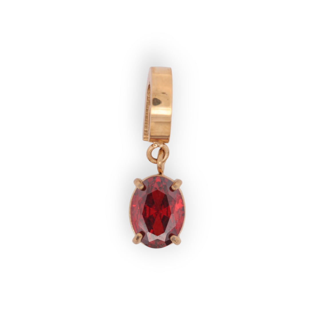 OVAL BIRTHSTONE CHARM - GARNET (JAN)