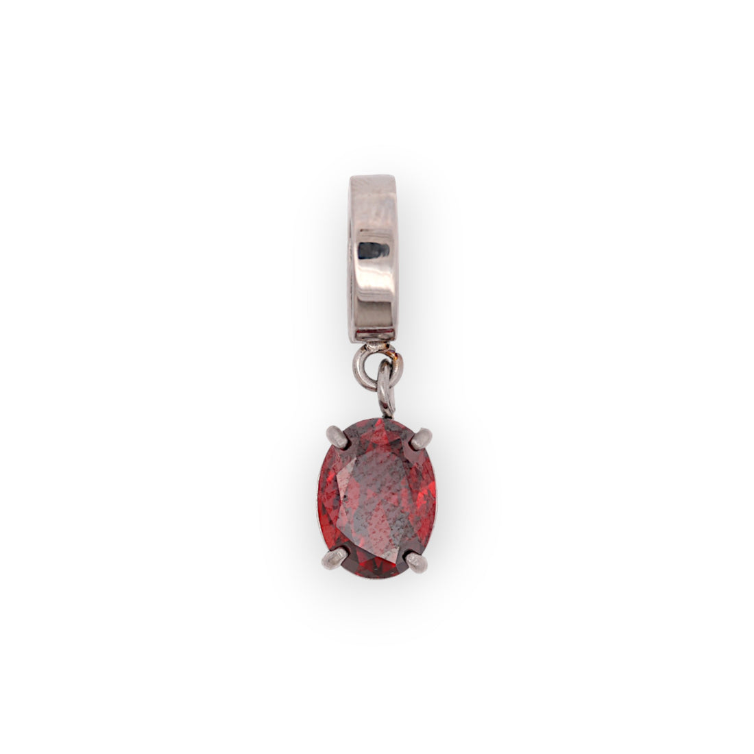 OVAL BIRTHSTONE CHARM - GARNET (JAN)