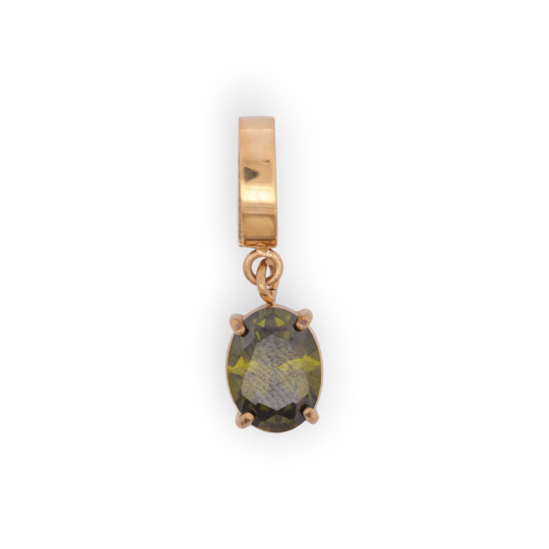OVAL BIRTHSTONE CHARM - PERIDOT (AUG)